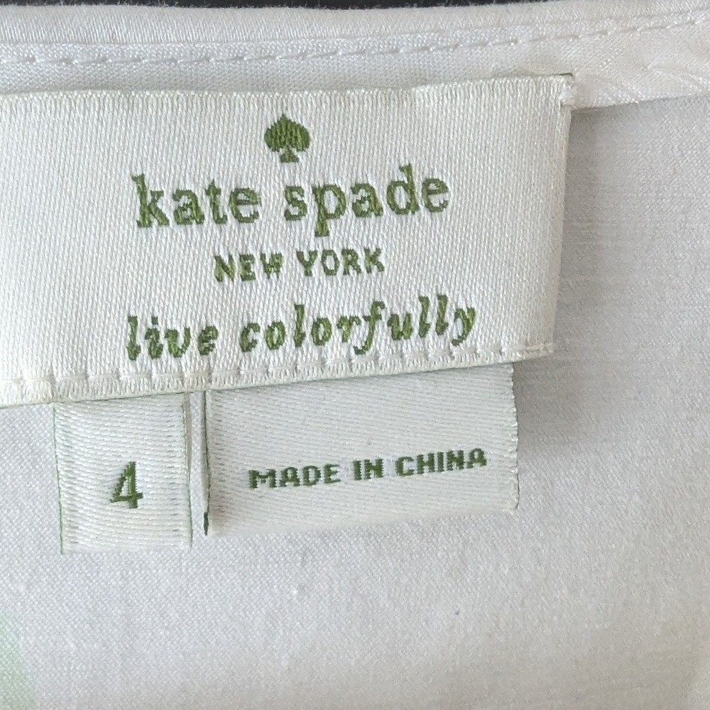 Kate Spade NY Lemon Print Peplum Top White Yellow Bows Structured Preppy Sz 2‎ - Picture 8 of 8